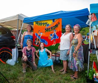 Happy Heron deb & sue camping